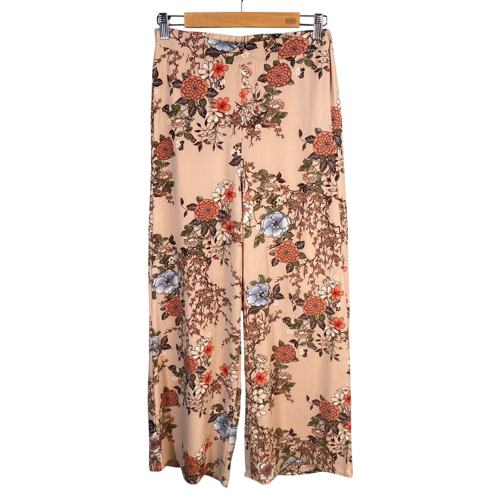 Windsor Floral Wide Leg‎ Pants Women Small Boho Chic Cottagecore Indie Festival